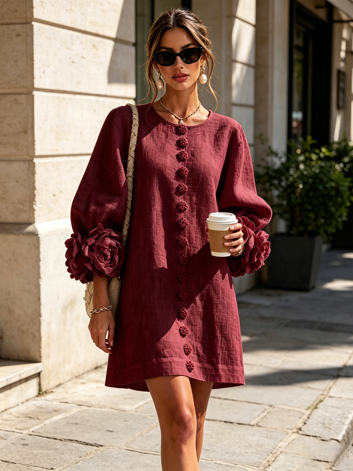 Mathilde | Robe fleurie boutonnée