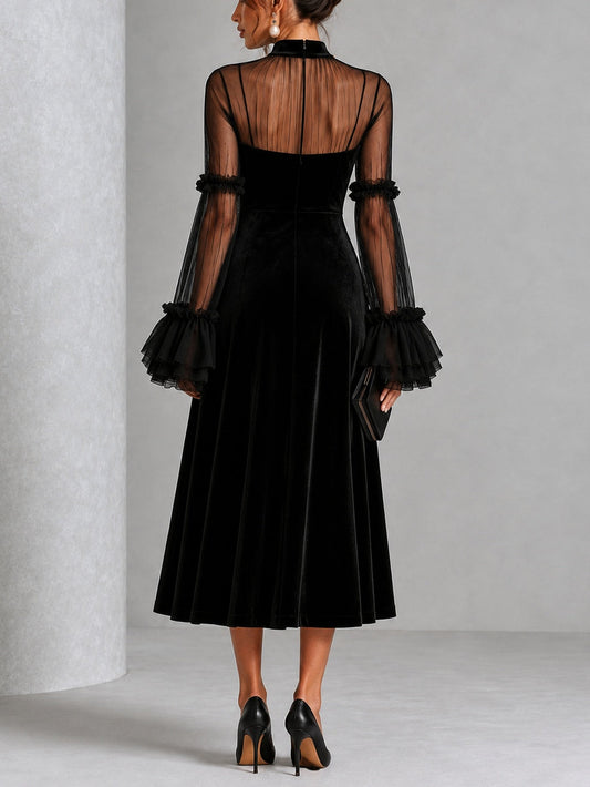 Maud | Robe midi plissée velours
