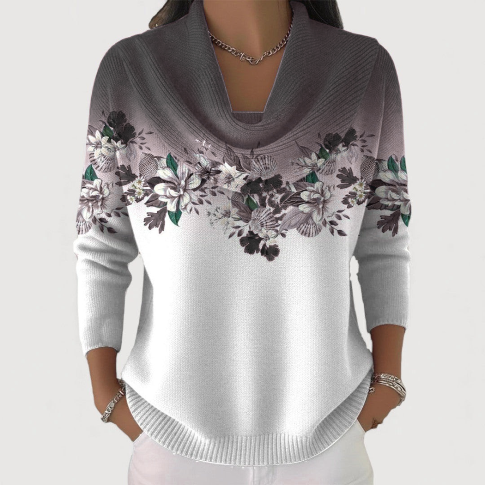 Amour | Pull floral à col doux