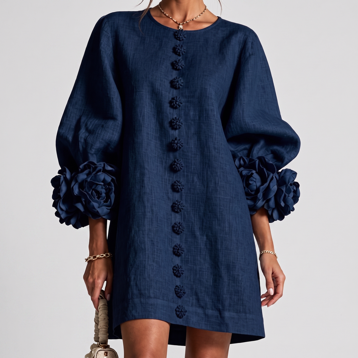Adèle | Robe à fleurs en relief