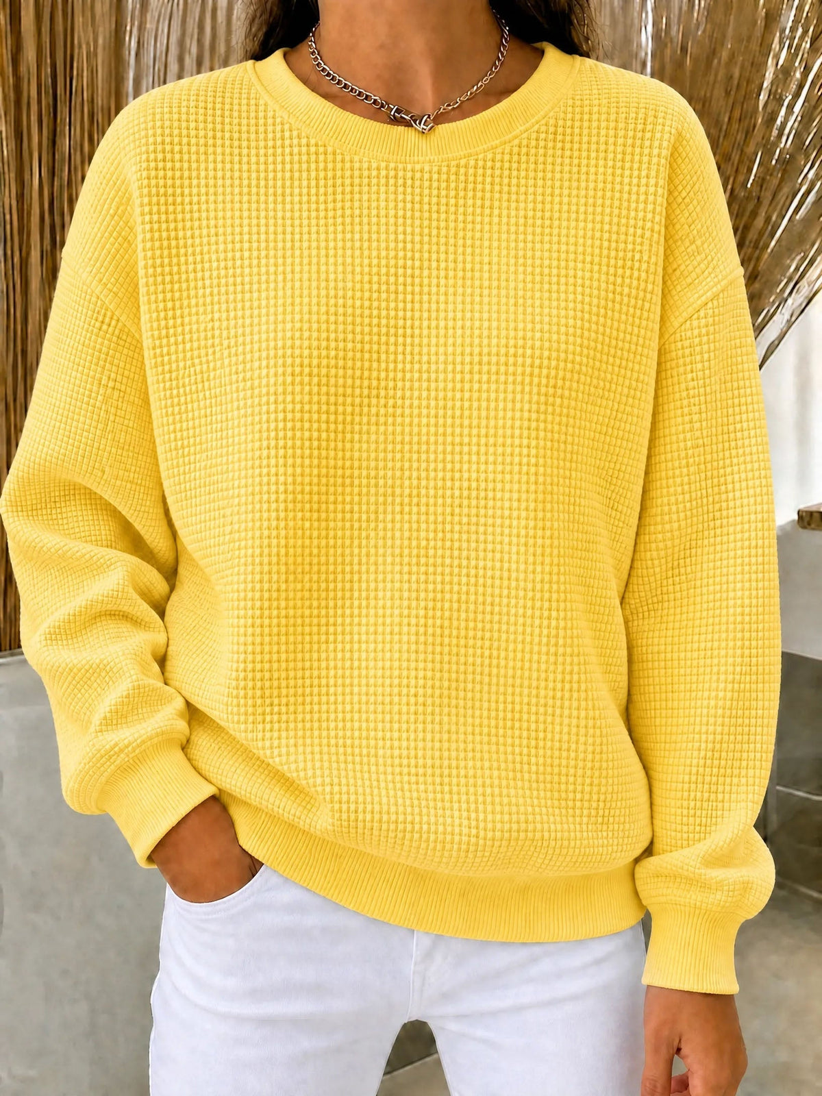 Éléonore | Pull gaufré col rond