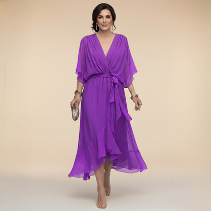 Daphné | Robe chiffon décolleté V