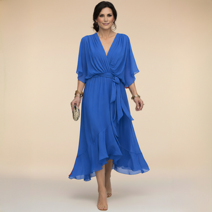 Daphné | Robe chiffon décolleté V