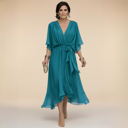 Daphné | Robe chiffon décolleté V