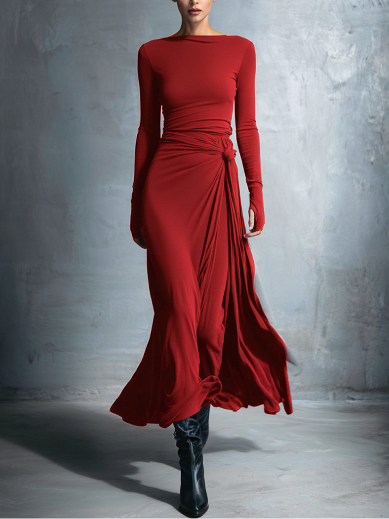 Zoé | Robe maxi drapée fluide