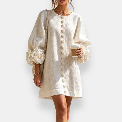 Adèle | Robe à fleurs en relief