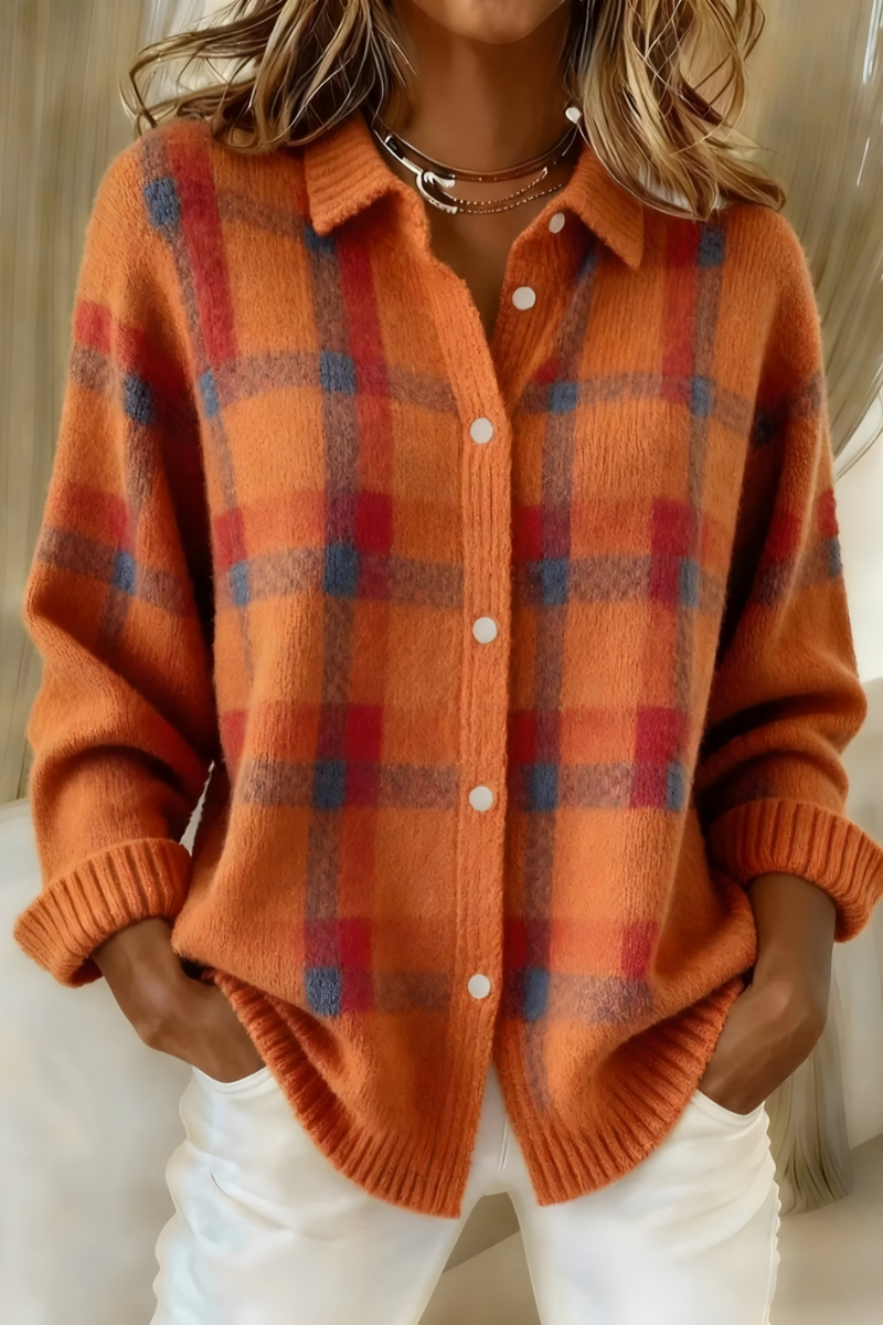 Judith | Veste maille à carreaux