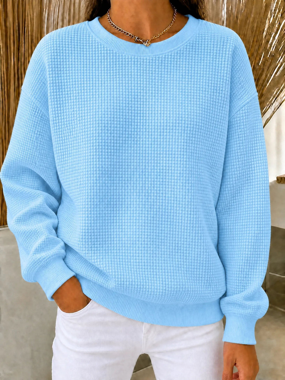 Éléonore | Pull gaufré col rond