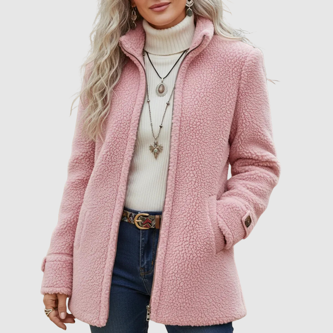 Geneviève | Veste zippée effet laine