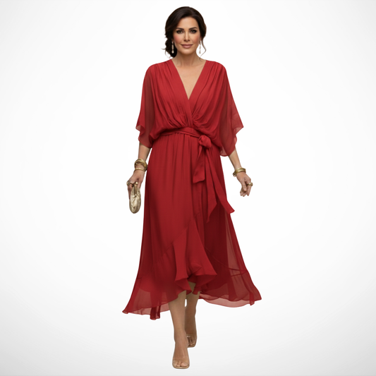 Daphné | Robe chiffon décolleté V
