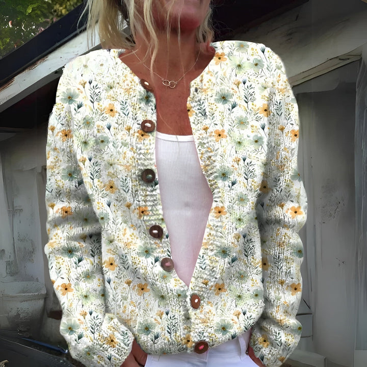 Amélie™|Gilet à Imprimé Floral Élégant