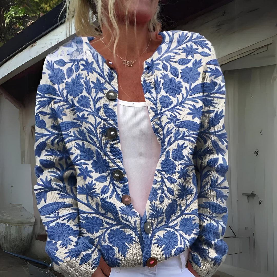 Amélie™|Gilet à Imprimé Floral Élégant