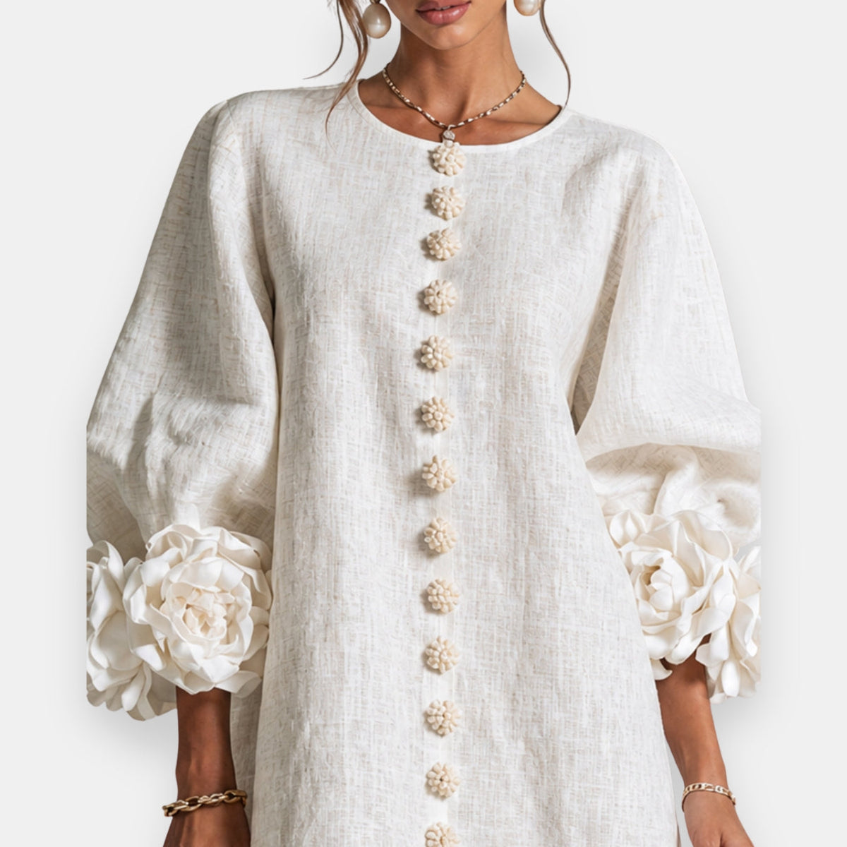 Adèle | Robe à fleurs en relief