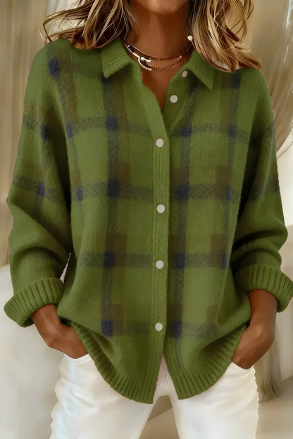 Judith | Veste maille à carreaux