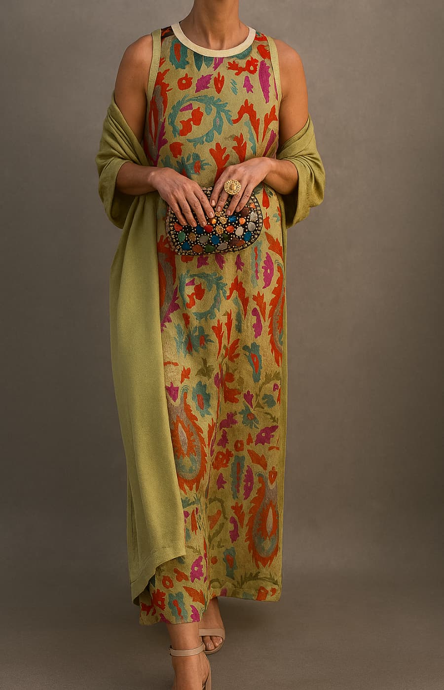 Agathe | Robe imprimée et gilet
