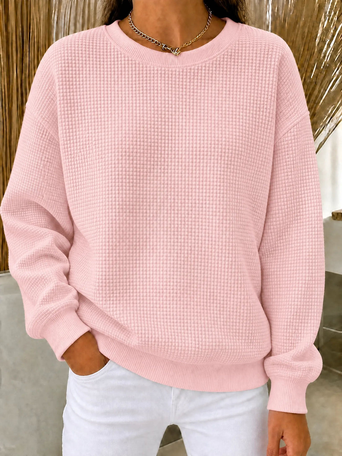 Éléonore | Pull gaufré col rond