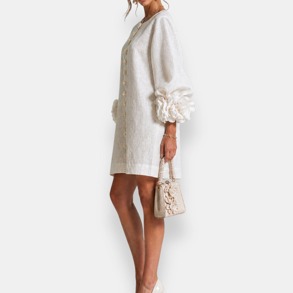 Adèle | Robe à fleurs en relief