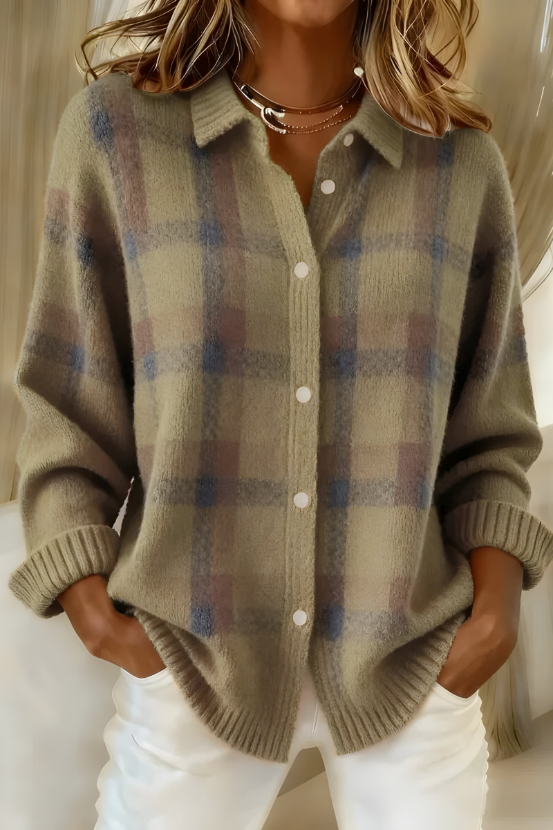 Judith | Veste maille à carreaux