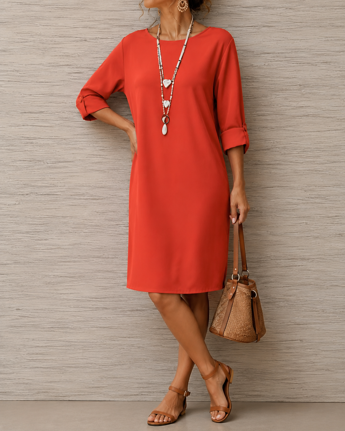 Faustine | Robe midi effet ventre plat