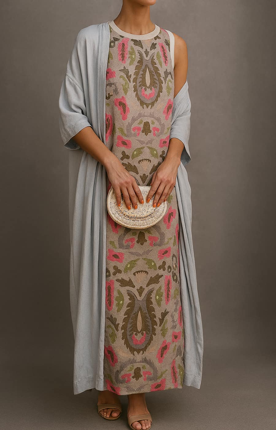 Agathe | Robe imprimée et gilet