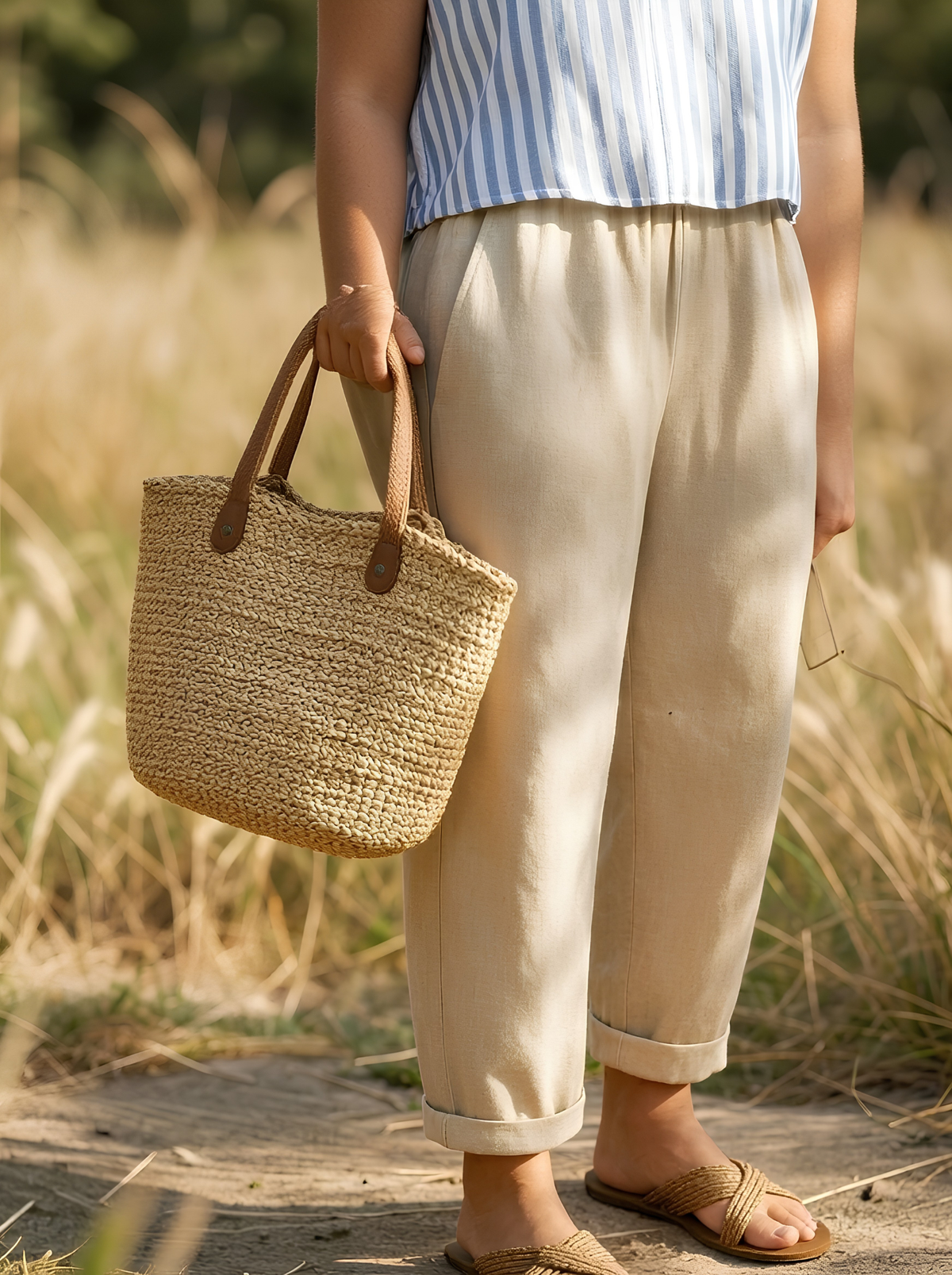Céleste | Pantalon fluide à poches