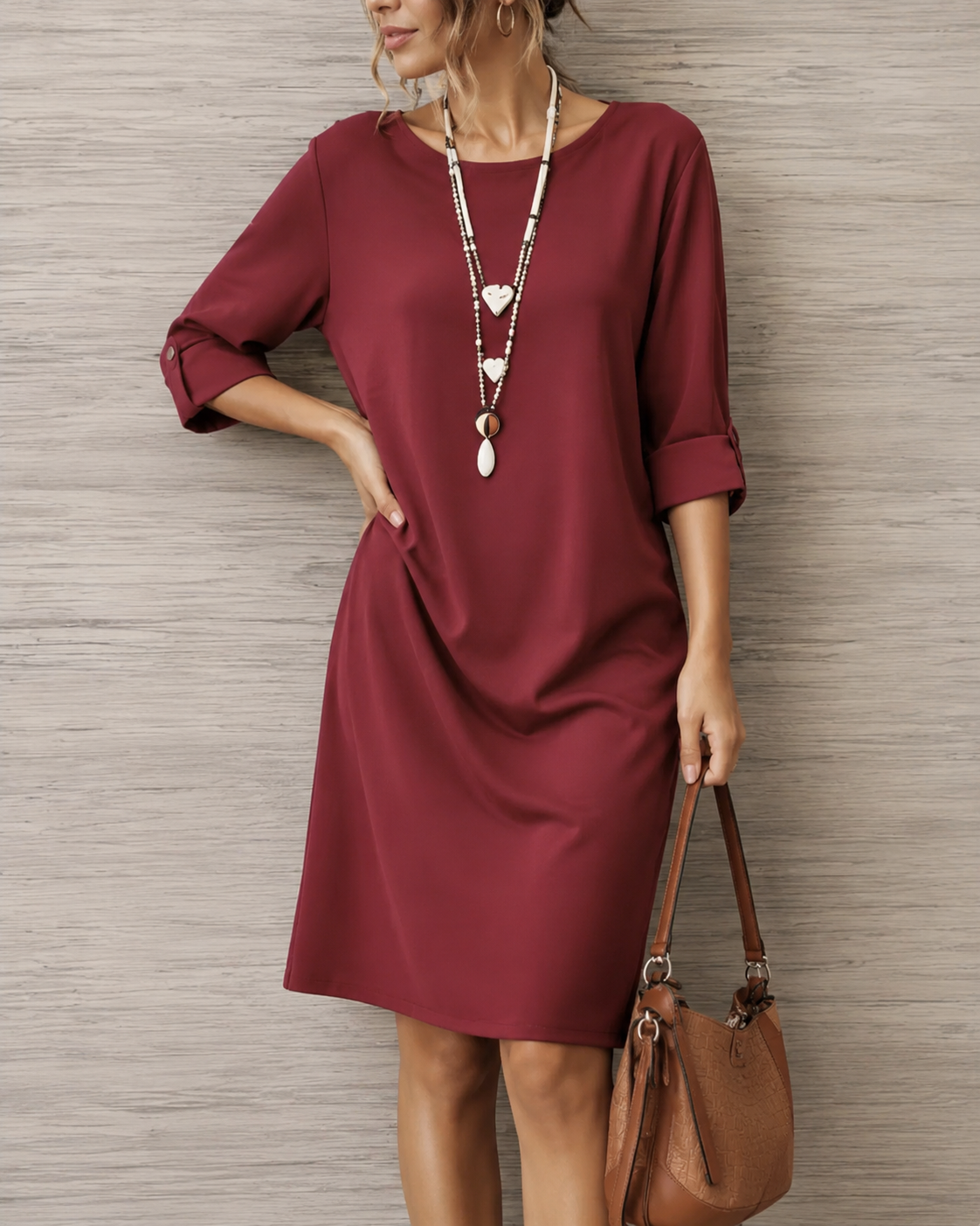 Faustine | Robe midi effet ventre plat