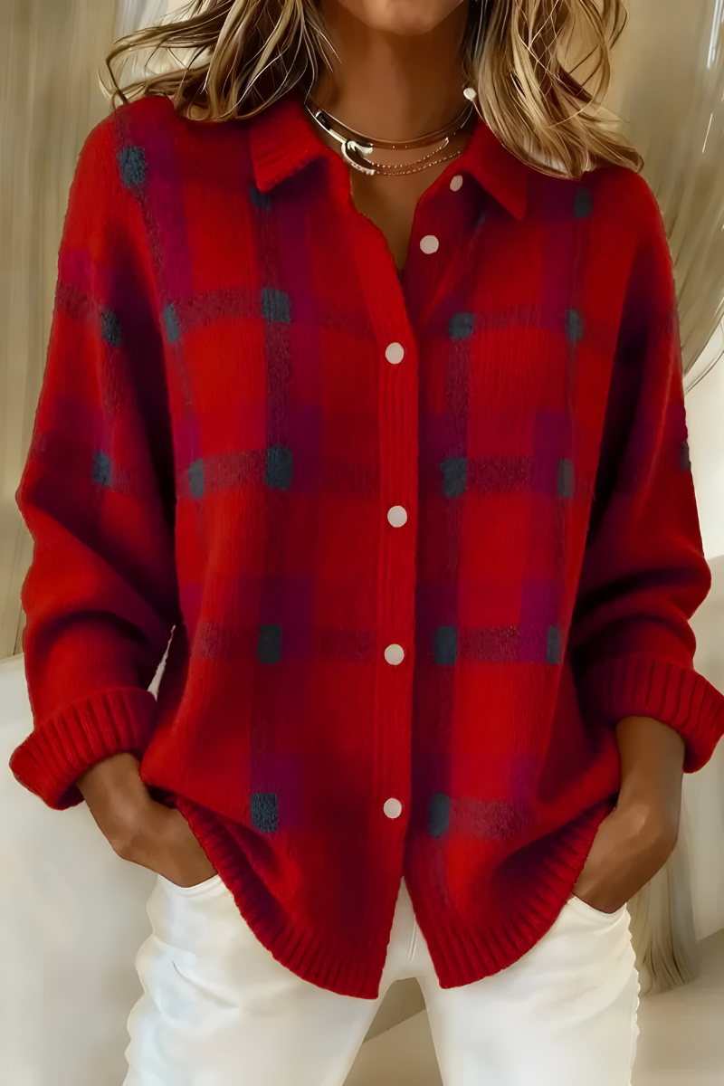 Judith | Veste maille à carreaux