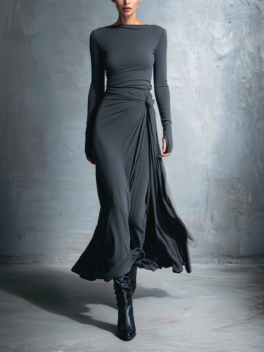 Zoé | Robe maxi drapée fluide