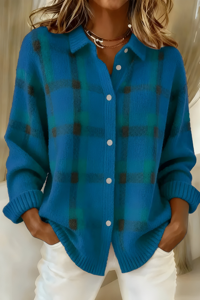 Judith | Veste maille à carreaux