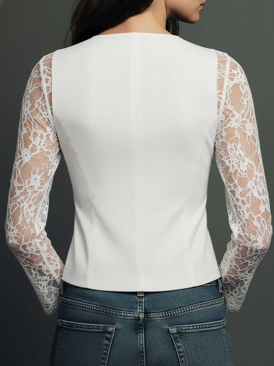 Anaïs | Blazer cintré dentelle