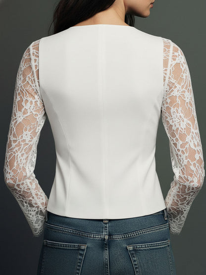 Anaïs | Blazer cintré dentelle