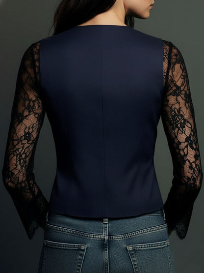 Anaïs | Blazer cintré dentelle