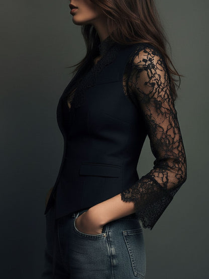 Anaïs | Blazer cintré dentelle