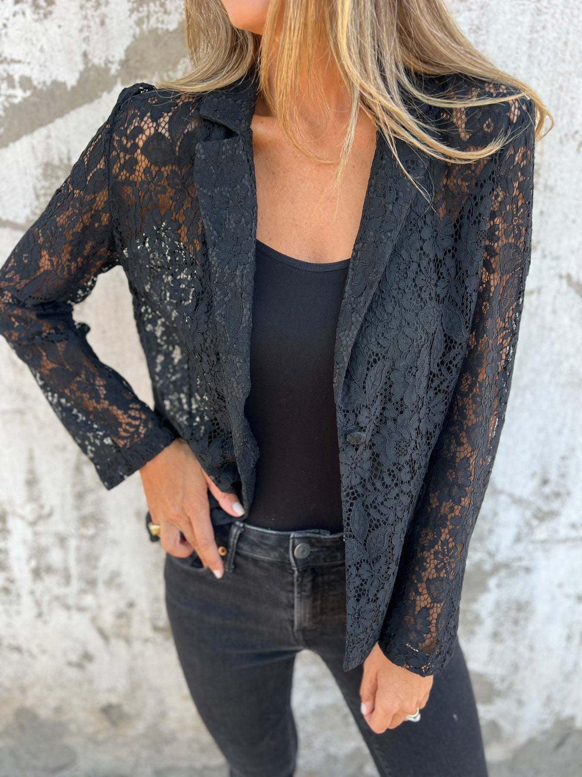 Béatrice | Blazer dentelle transparente