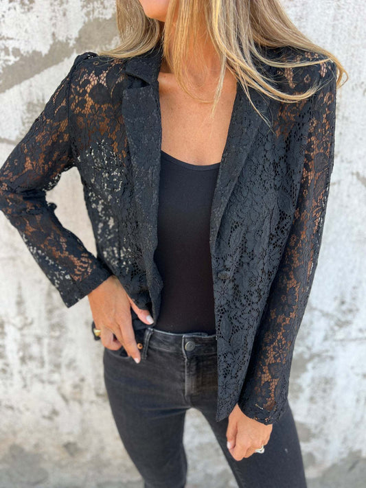 Béatrice | Blazer dentelle transparente