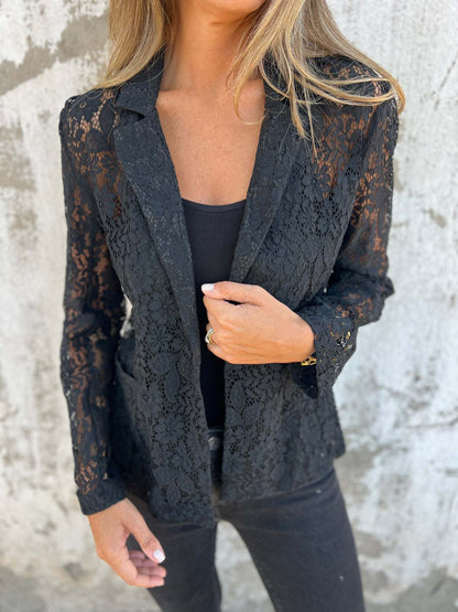 Béatrice | Blazer dentelle transparente