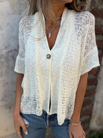 Yvonne | Gilet maille ajourée