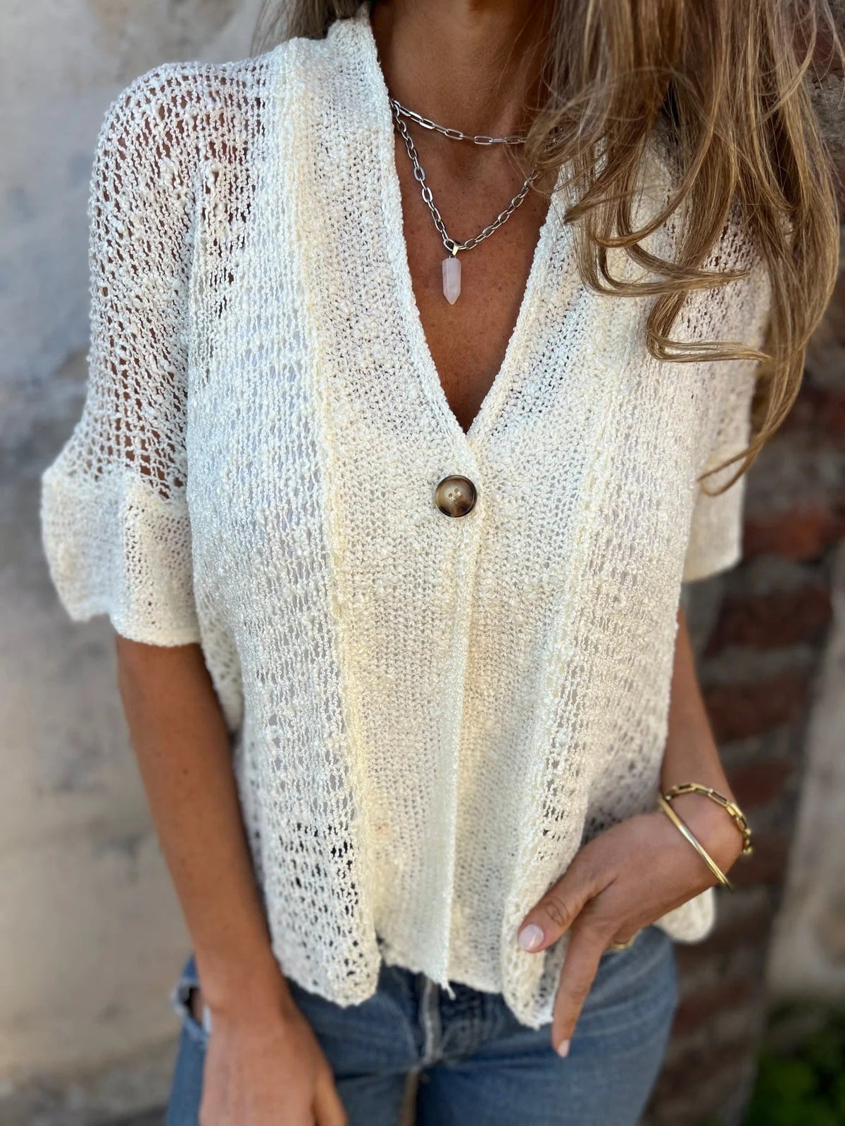 Yvonne | Gilet maille ajourée