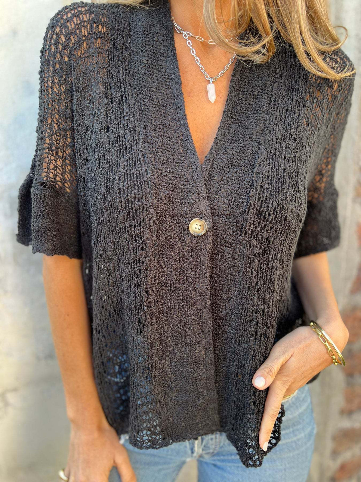 Yvonne | Gilet maille ajourée