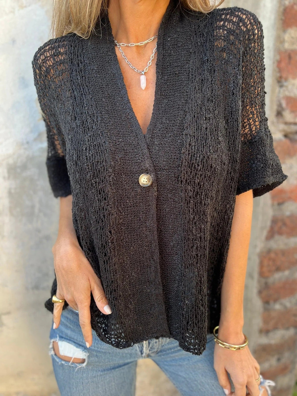 Yvonne | Gilet maille ajourée