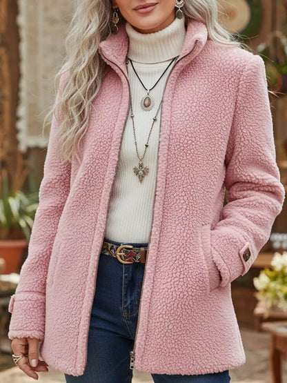 Geneviève | Veste zippée effet laine