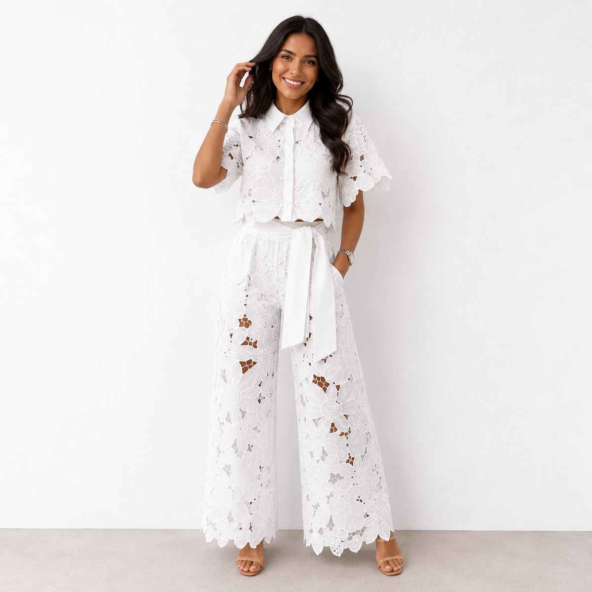 Armelle | Ensemble fluide dentelle
