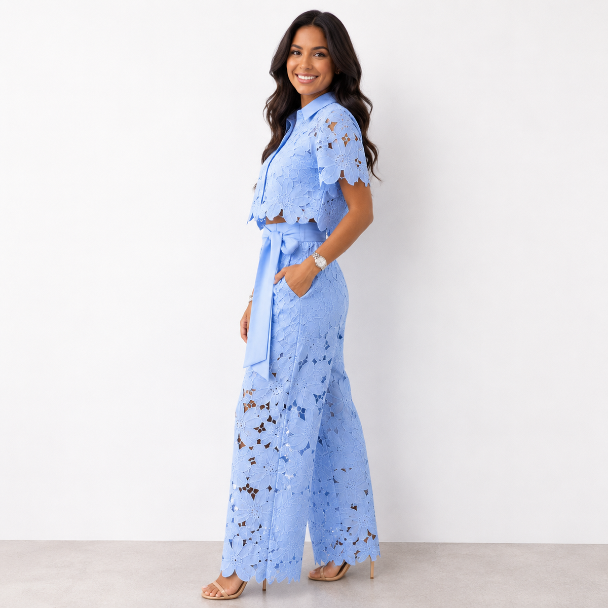 Armelle | Ensemble fluide dentelle