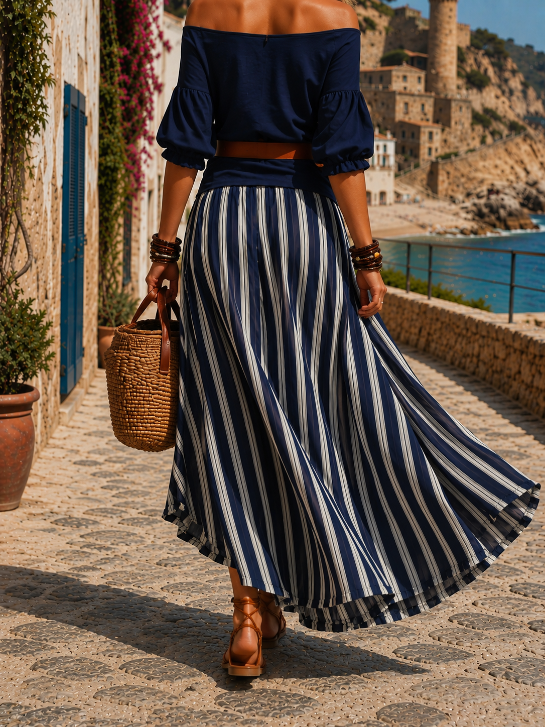 Irène | Ensemble marin rayé