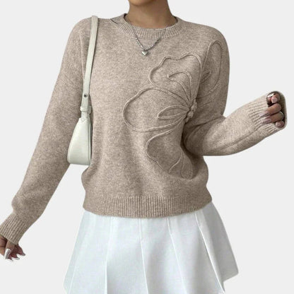 Esther | Pull fleurs relief maille