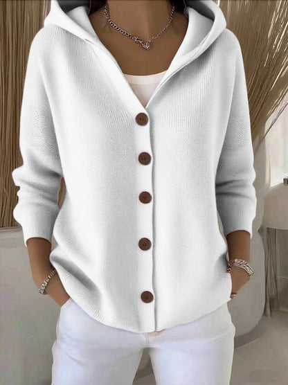 Hélène | Cardigan à capuche boutonné