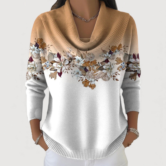 Amour | Pull floral à col doux