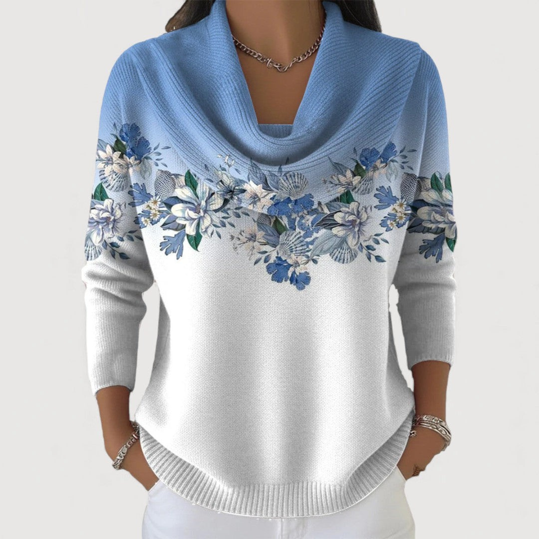 Amour | Pull floral à col doux