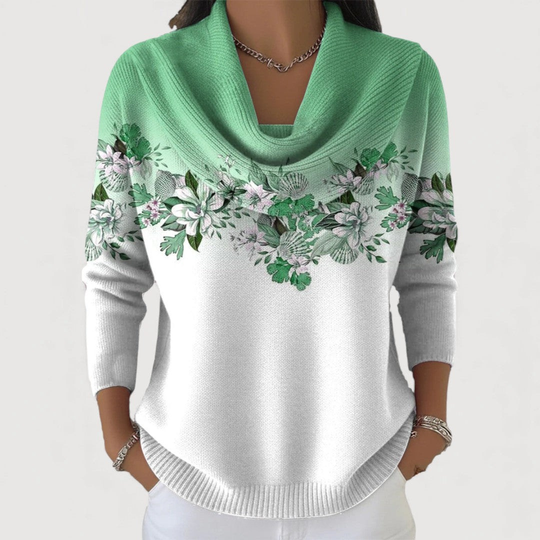 Amour | Pull floral à col doux
