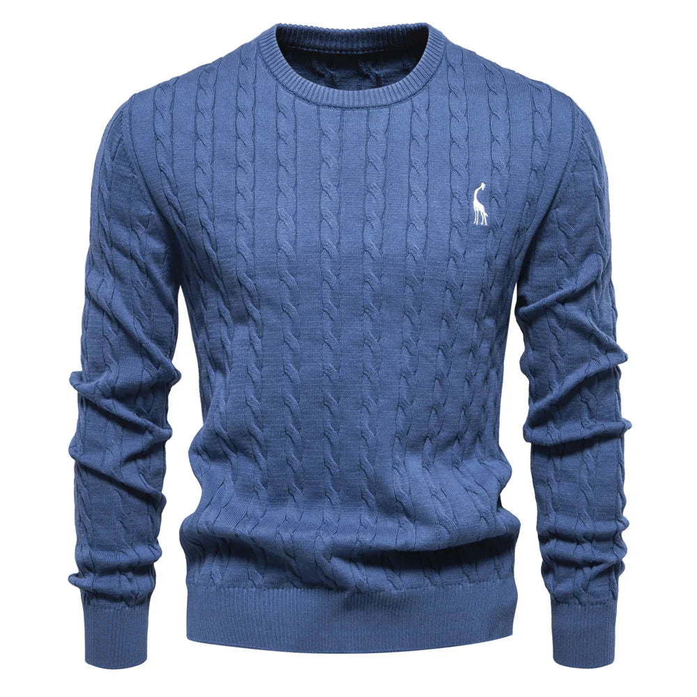 Mathis™|Pull en Tricot avec Broderie Girafe
